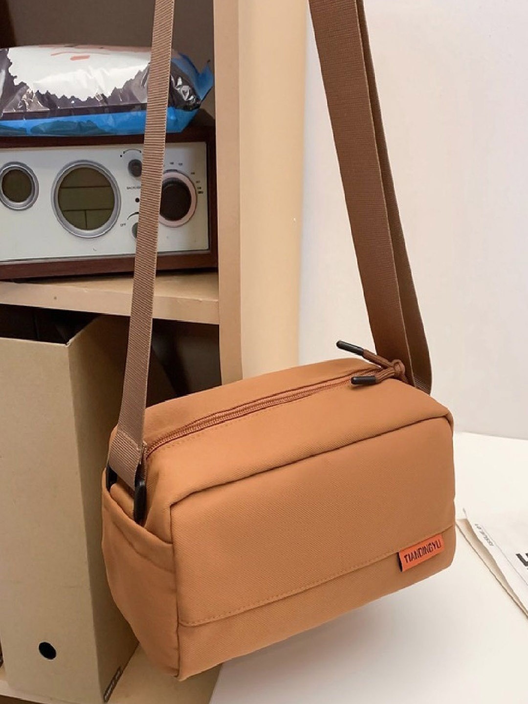 

StyleCast Checked Structured Handheld Bag with Tasselled, Na