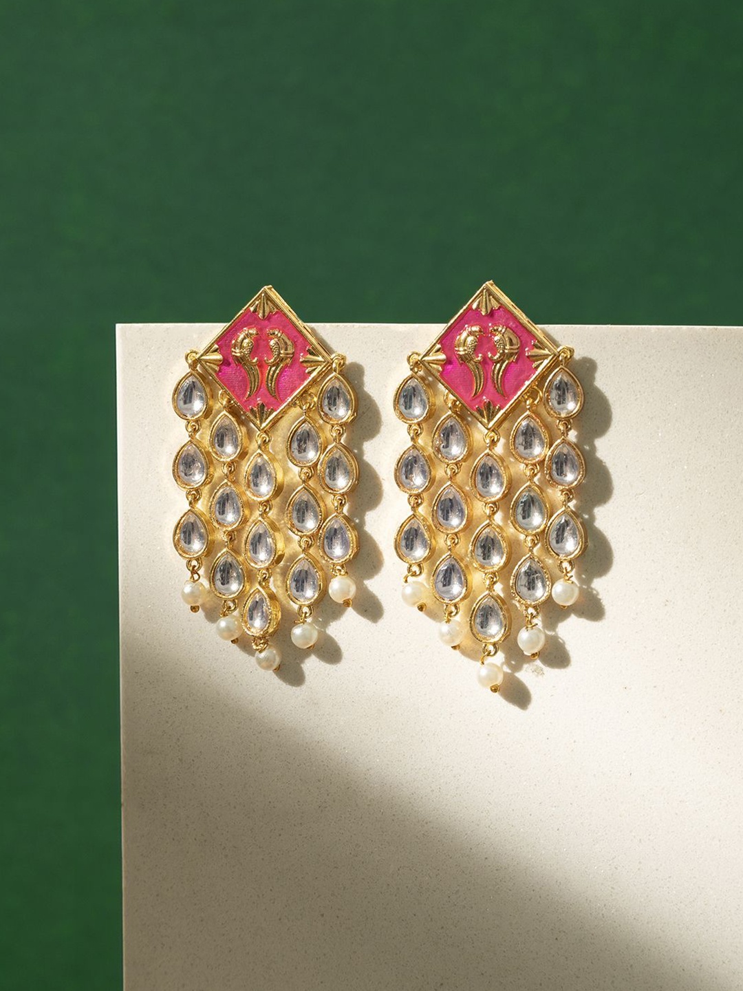 

TEEJH Contemporary Drop Earrings, Green