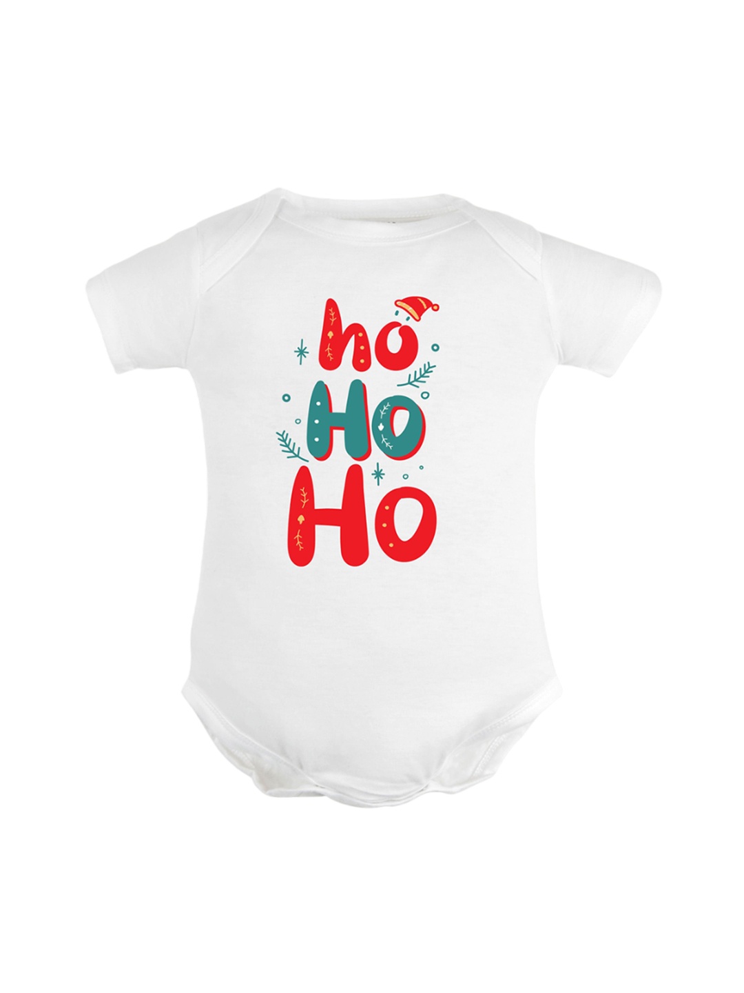

FFLIRTYGO Infants Printed Pure Cotton Half Sleeves Bodysuit, White