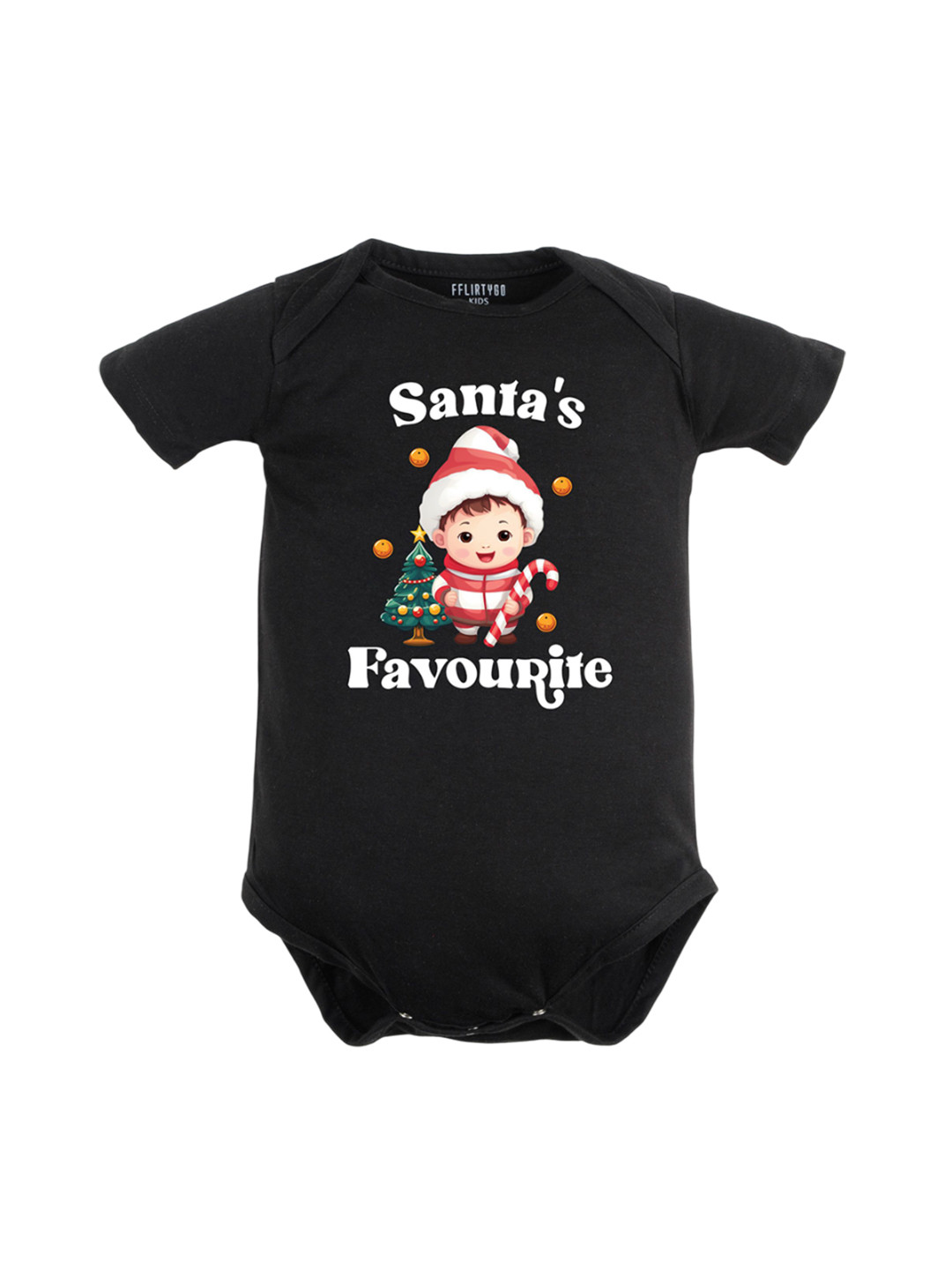 

FFLIRTYGO Infants Printed Cotton Bodysuit, Black