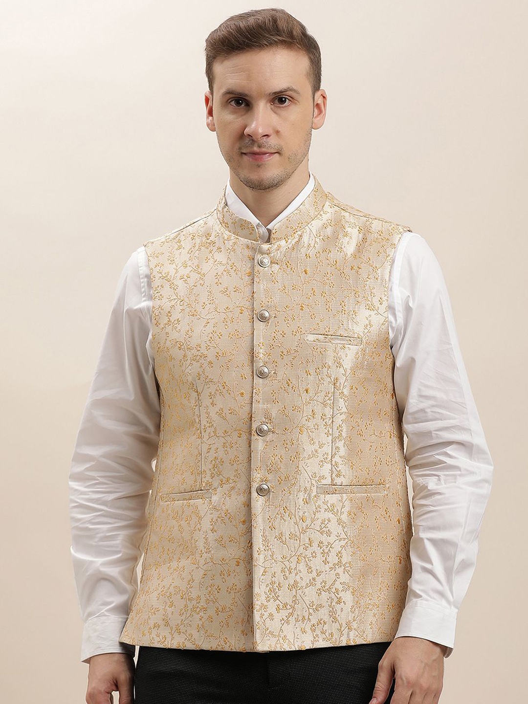 

Turtle Men Pure Cotton Nehru Jacket, Grey