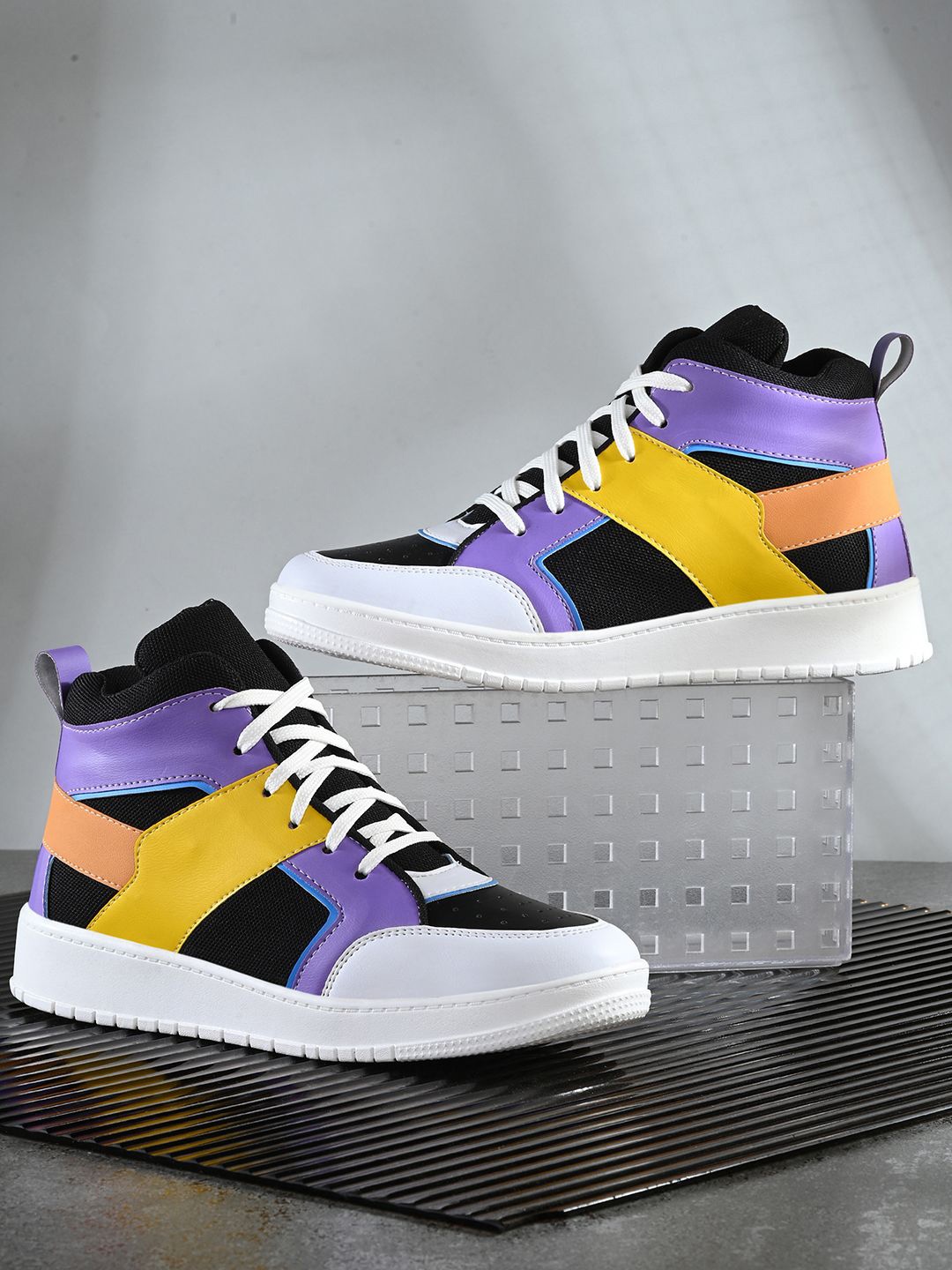 

HERE&NOW Men Mid-Top Lace-Ups Sneakers, Multi