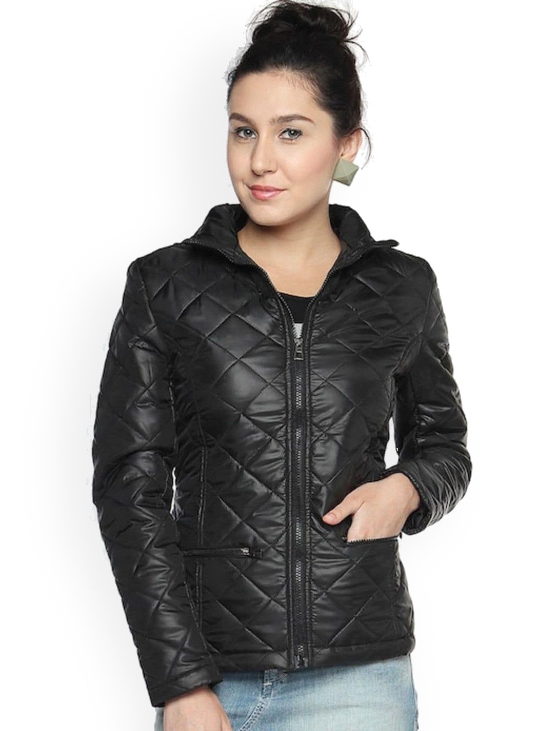 

Campus Sutra Women Lightweight Biker Jacket, Black