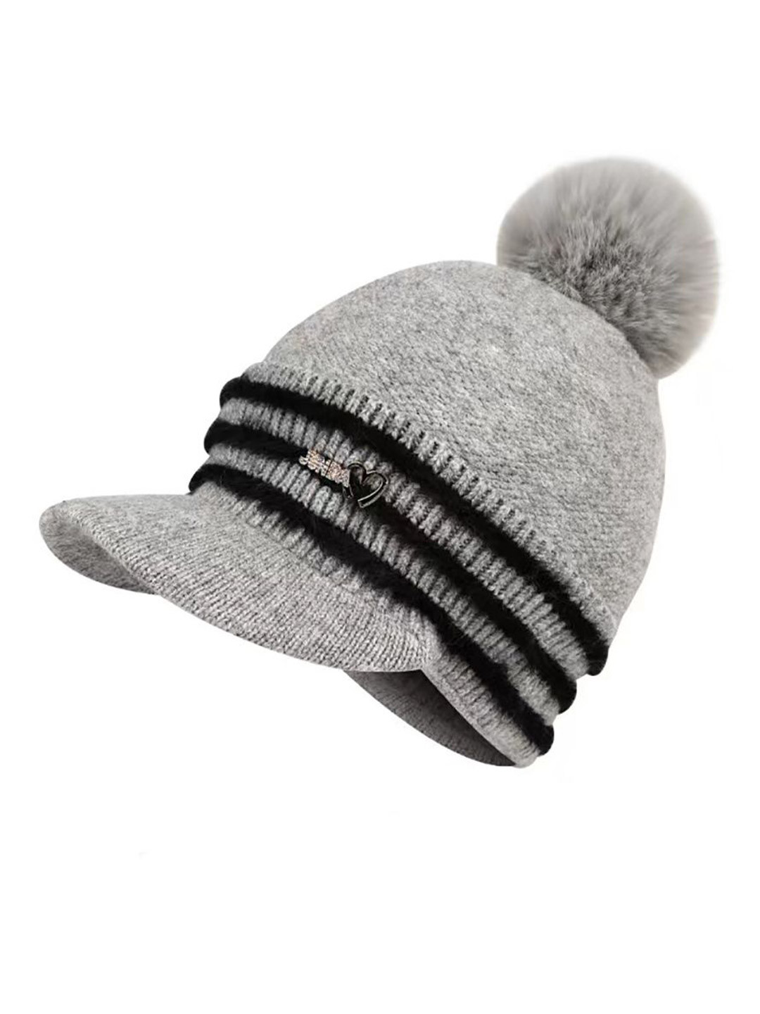 

StyleCast x Revolte Women Self Design Beanie, Grey