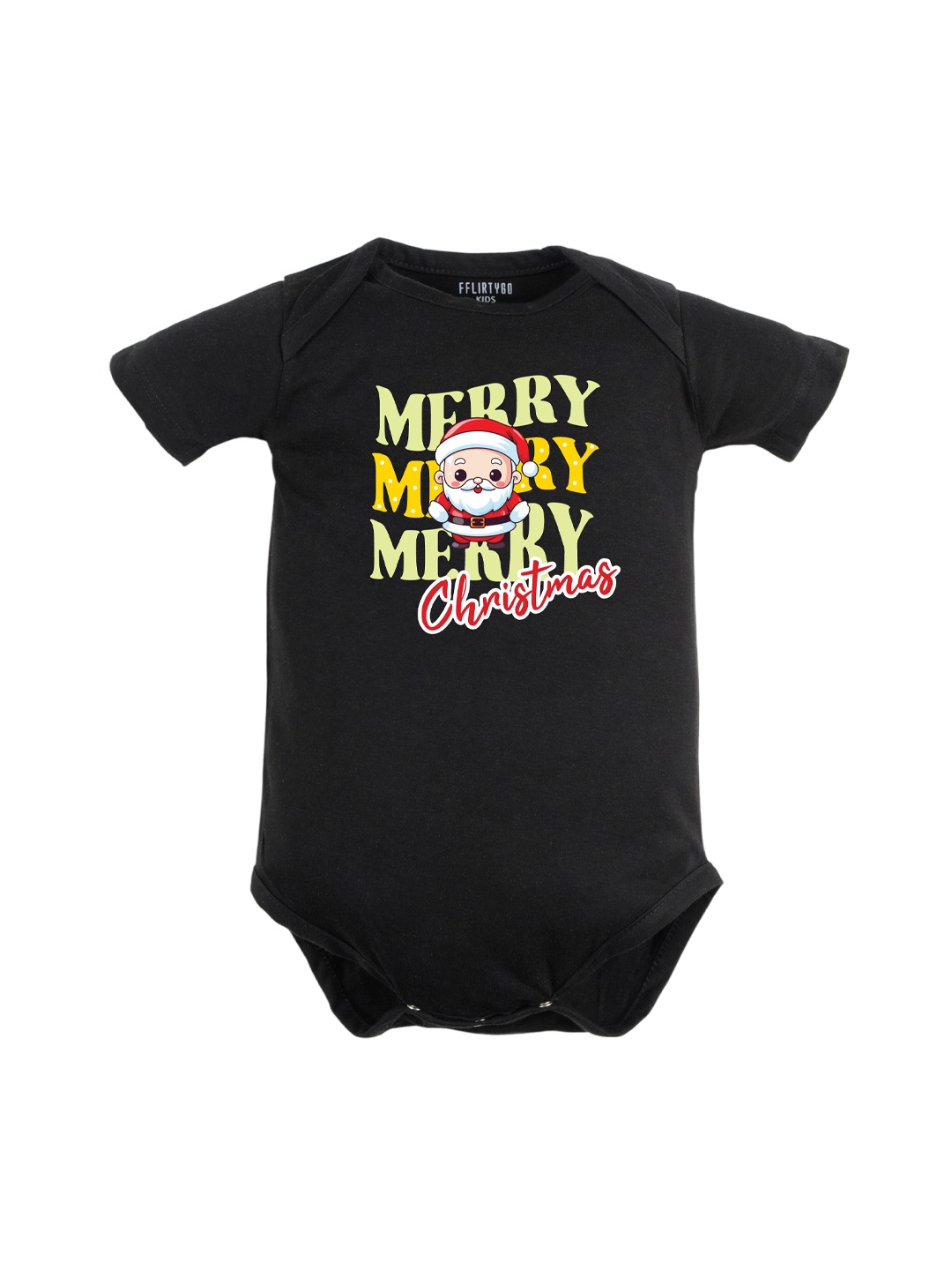 

FFLIRTYGO Infants Printed Pure Cotton Bodysuit, Black