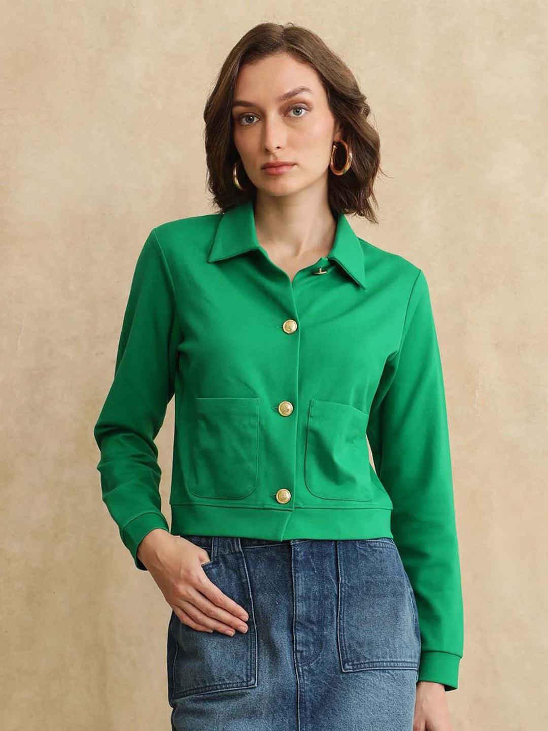 

RAREISM Women Comfort Opaque Casual Shirt, Green