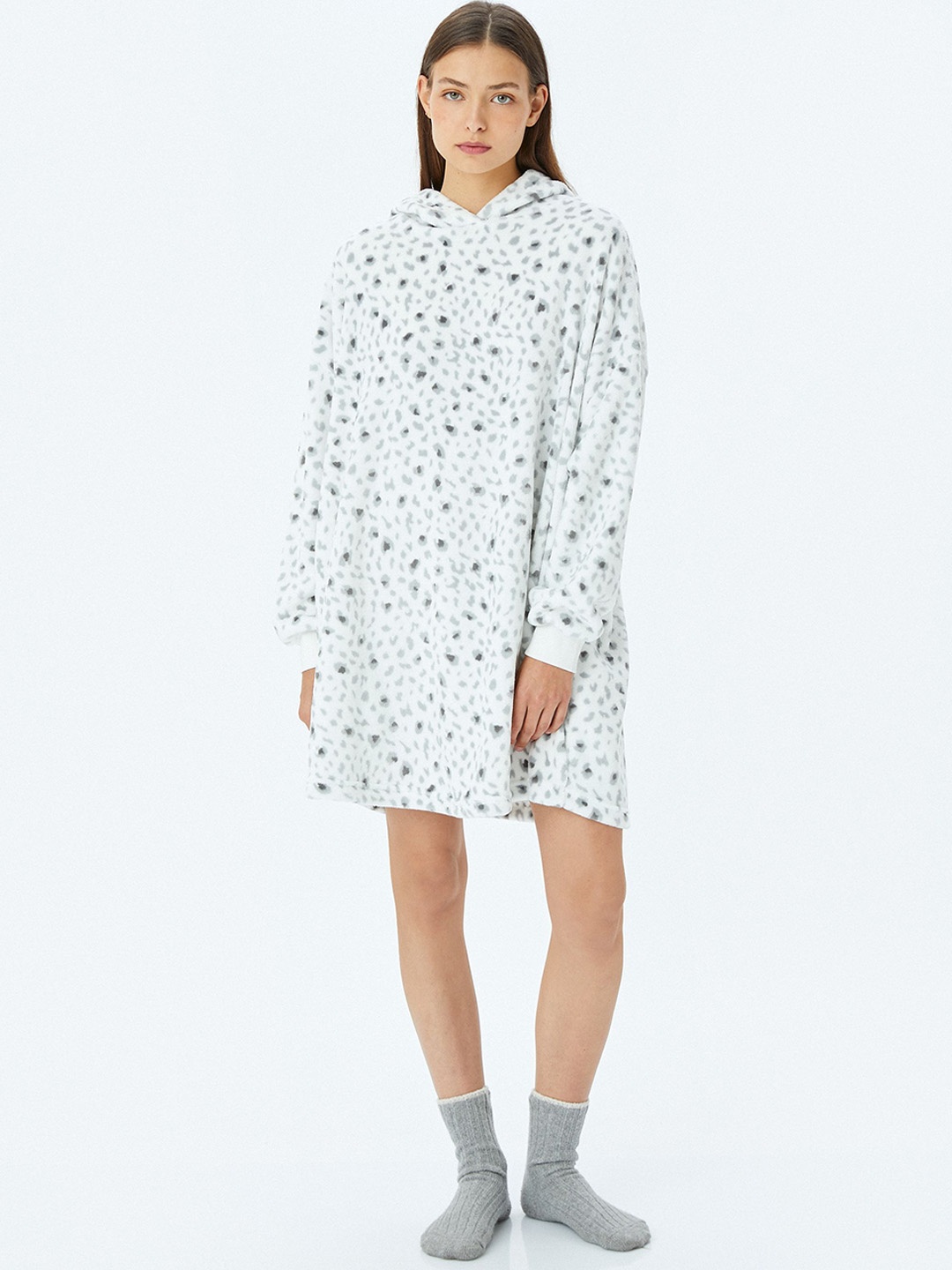 

Koton Women Floral Printed T-shirt Nightdress, White