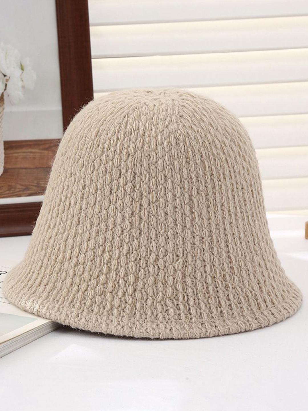 

StyleCast x Revolte Women Self Design Beanie, Beige