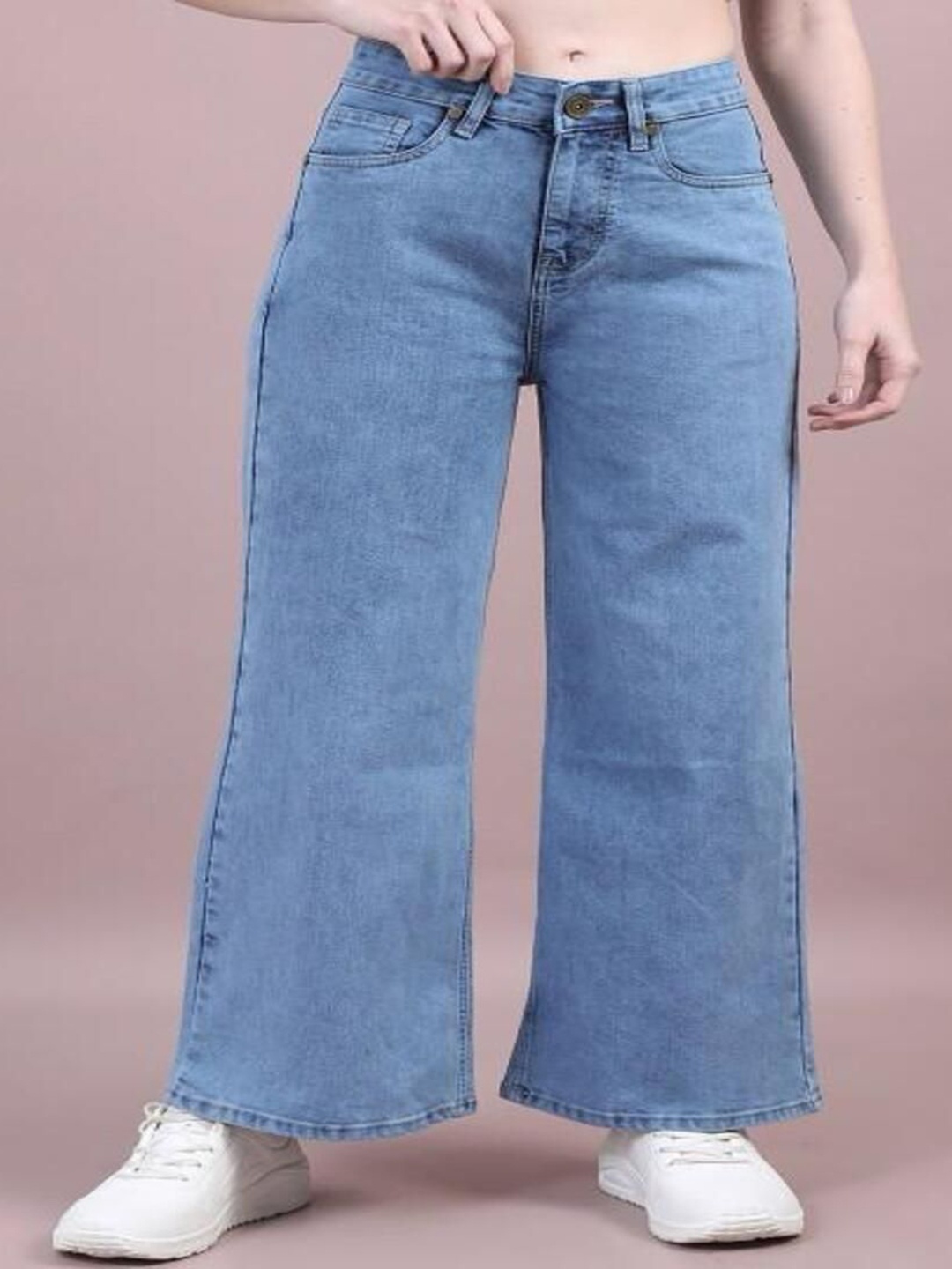 

Perfect Outlet Women Wide Leg High-Rise Stretchable Jeans, Blue