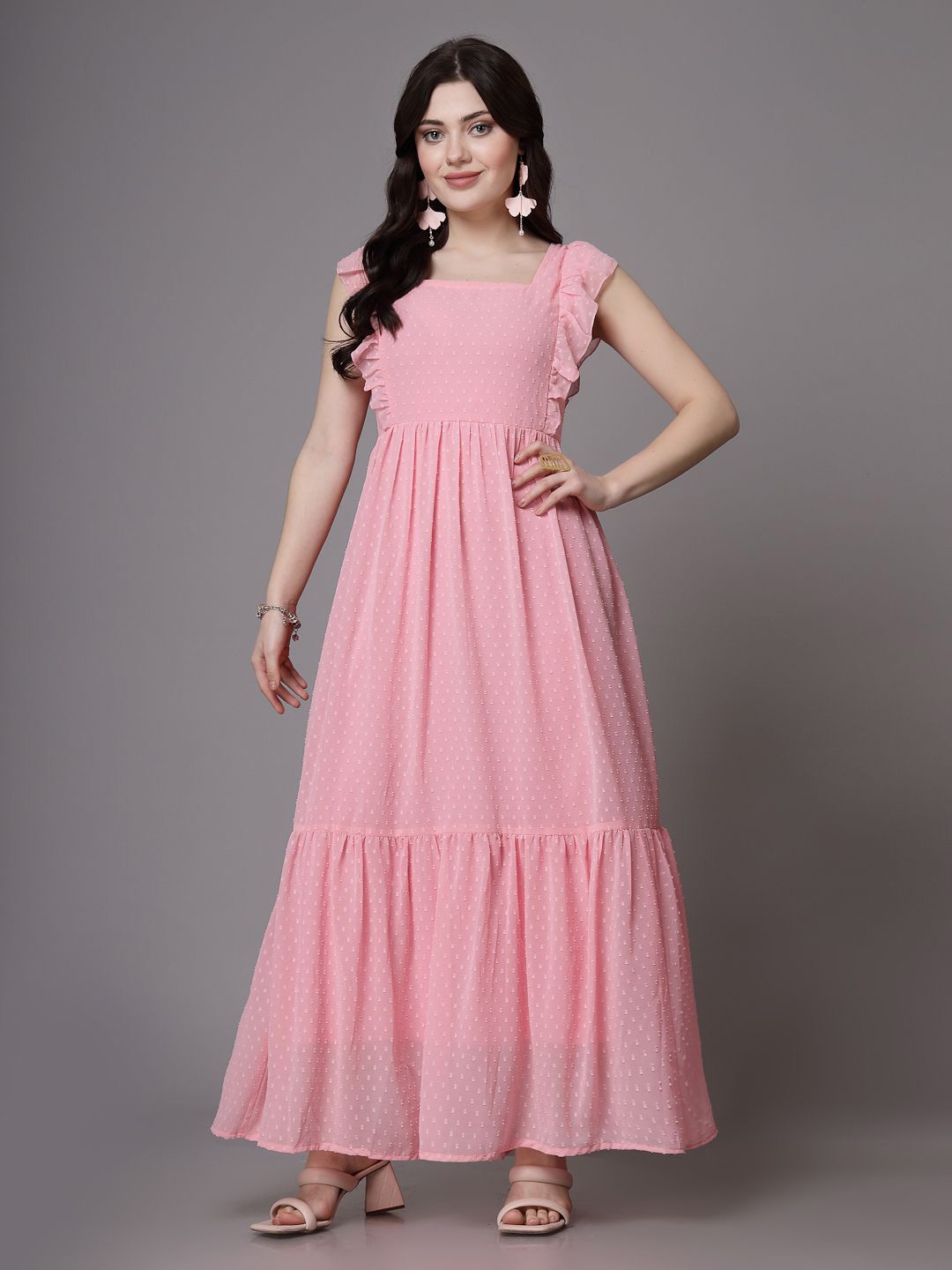 

BAESD Women Fit & Flare Maxi Dress, Pink