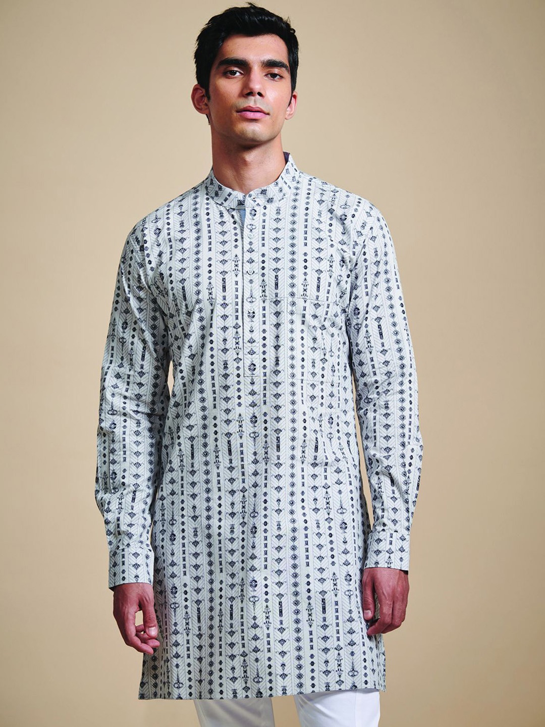 

RR Blue Men Patchwork Kurta