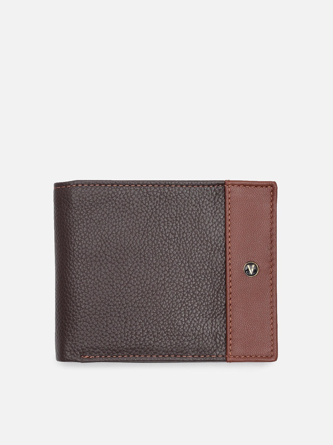 

Van Heusen Men Textured Leather Two Fold Wallet, Brown