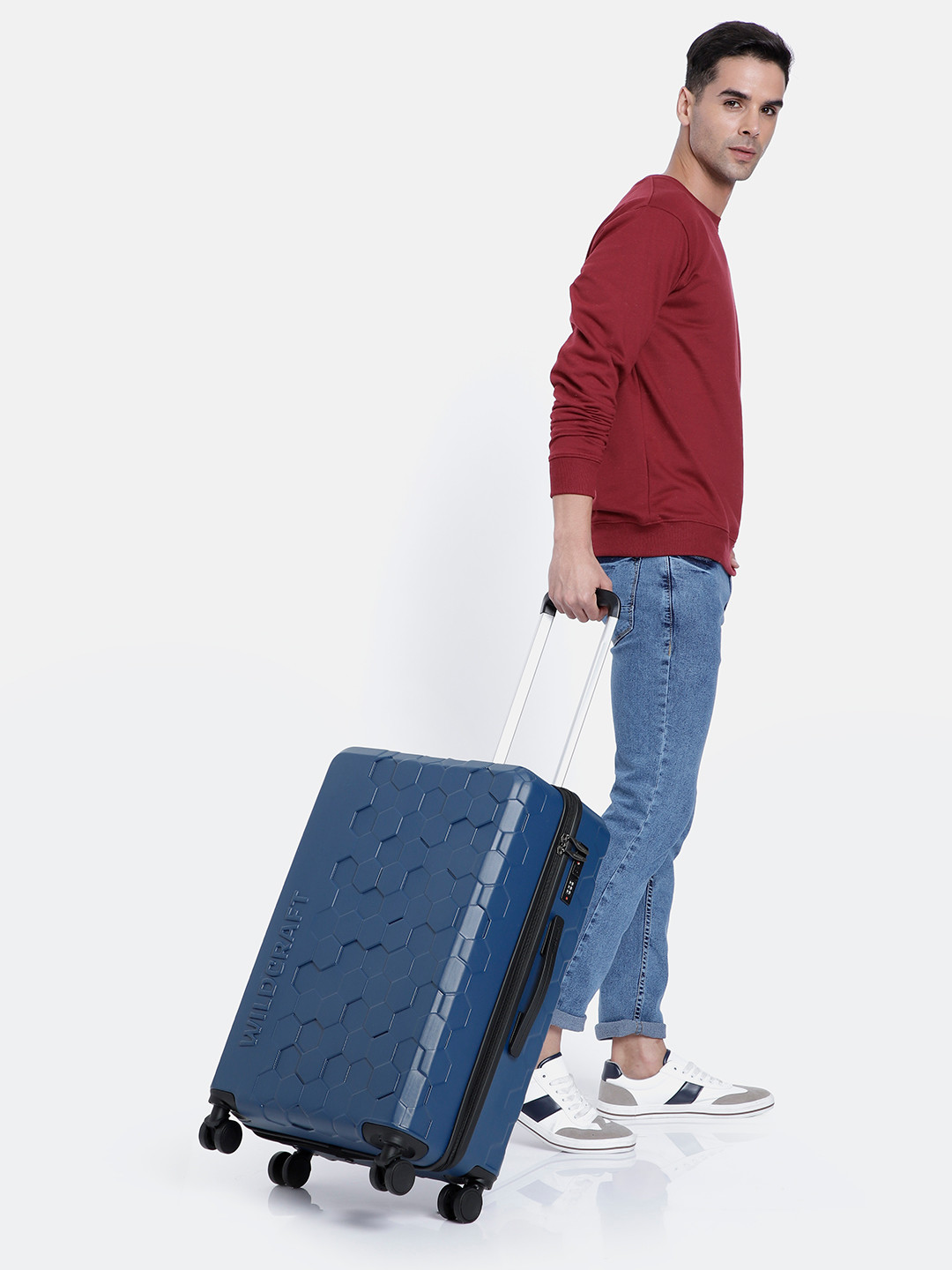 

Wildcraft Pyxis Medium Trolley Suitcase, Navy blue