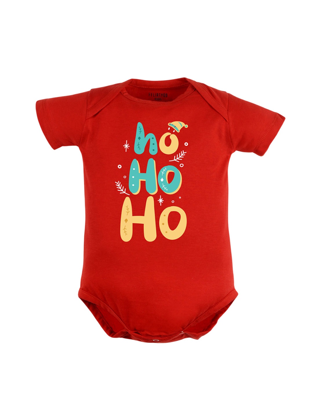 

FFLIRTYGO Infants Printed Pure Cotton Bodysuit, Red