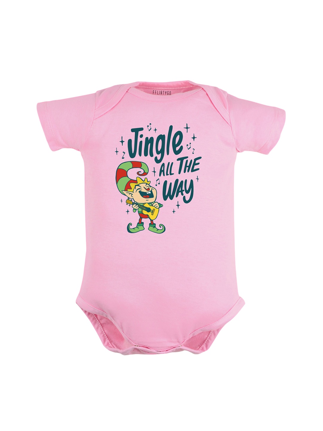 

FFLIRTYGO Infants Printed Pure Cotton Bodysuit, Pink