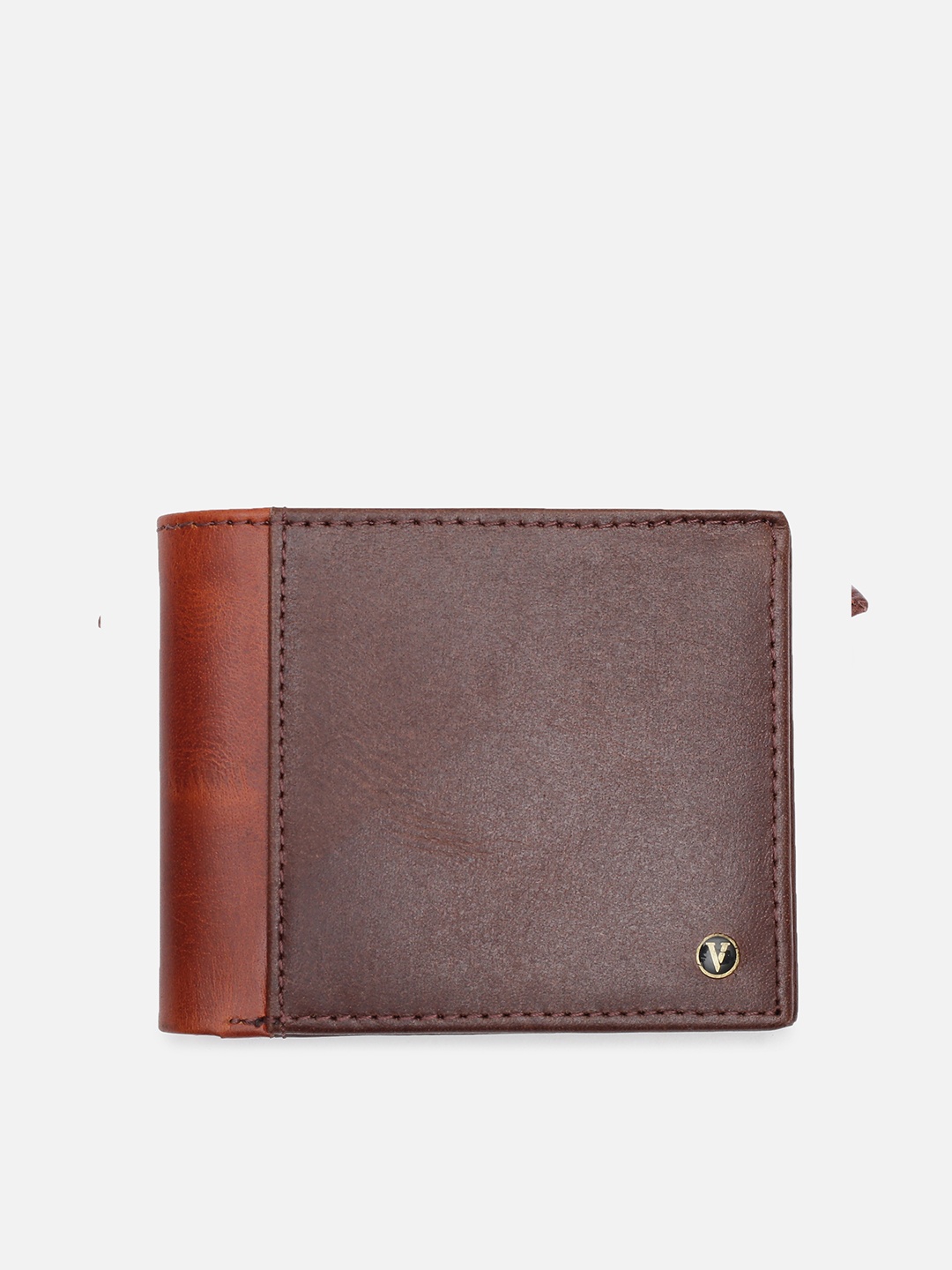 

Van Heusen Colourblocked Leather Two Fold Wallet, Brown