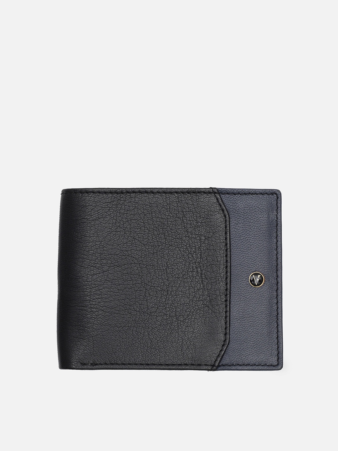

Van Heusen Men Colourblocked Leather Two Fold Wallet, Black
