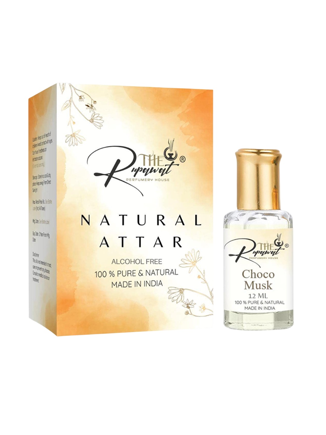 

THE RUPAWAT Perfumery House Choco Musk Pure & Natural Alcohol-Free Attar - 12 ml, Transparent