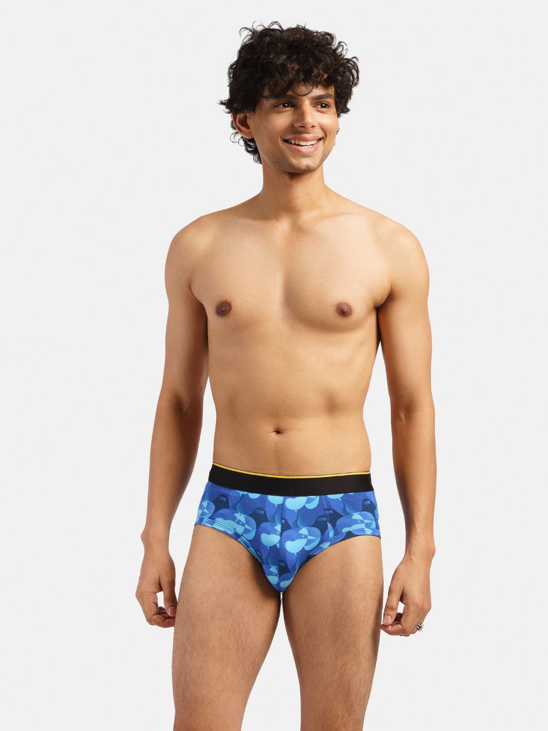

bummer Men Printed Mid-Rise Basic Brief BRNOSY01S, Blue