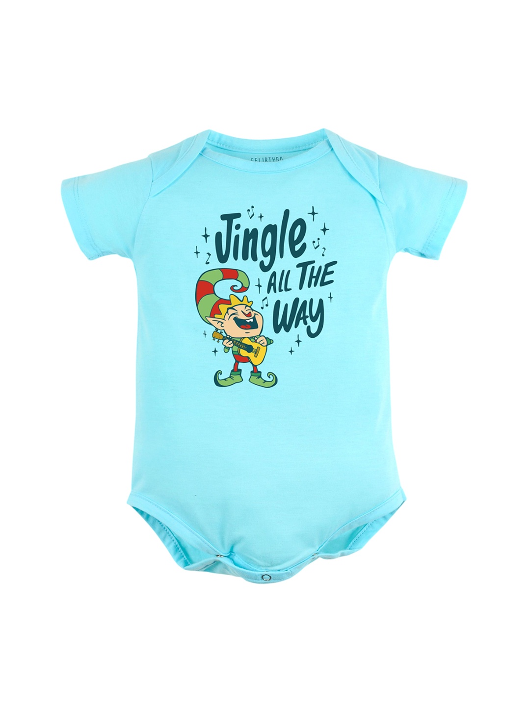 

FFLIRTYGO Infants Printed Cotton Bodysuit, Turquoise blue