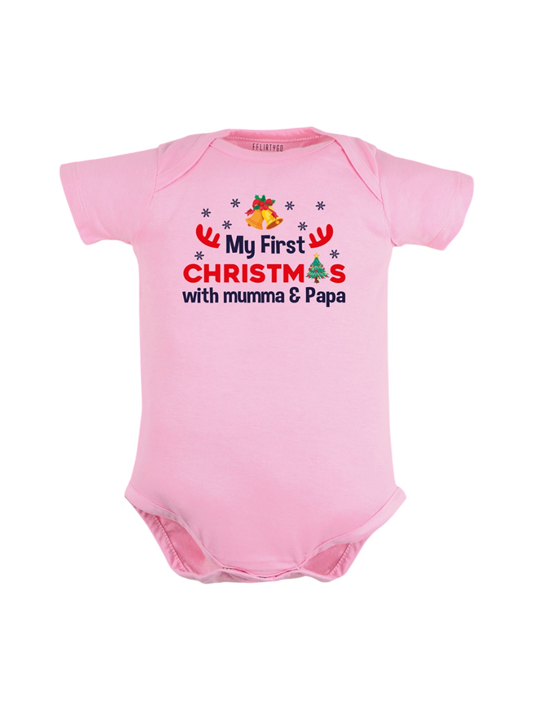

FFLIRTYGO Infants Printed Pure Cotton Bodysuit, Pink