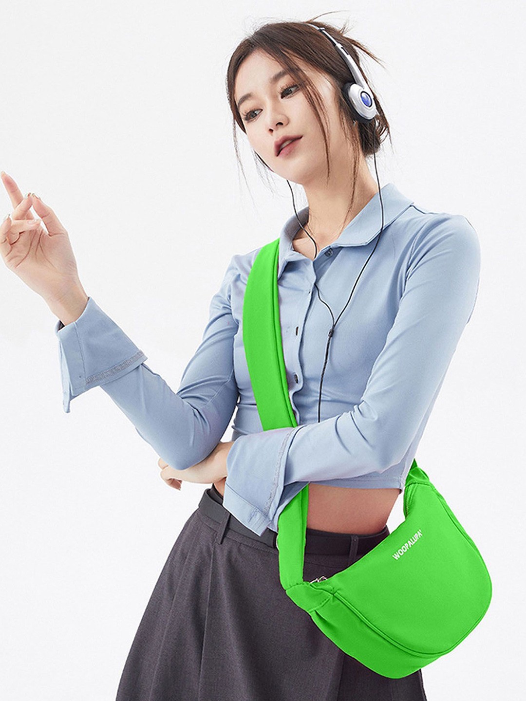 

StyleCast Printed Structured Cross Body Bag, Green