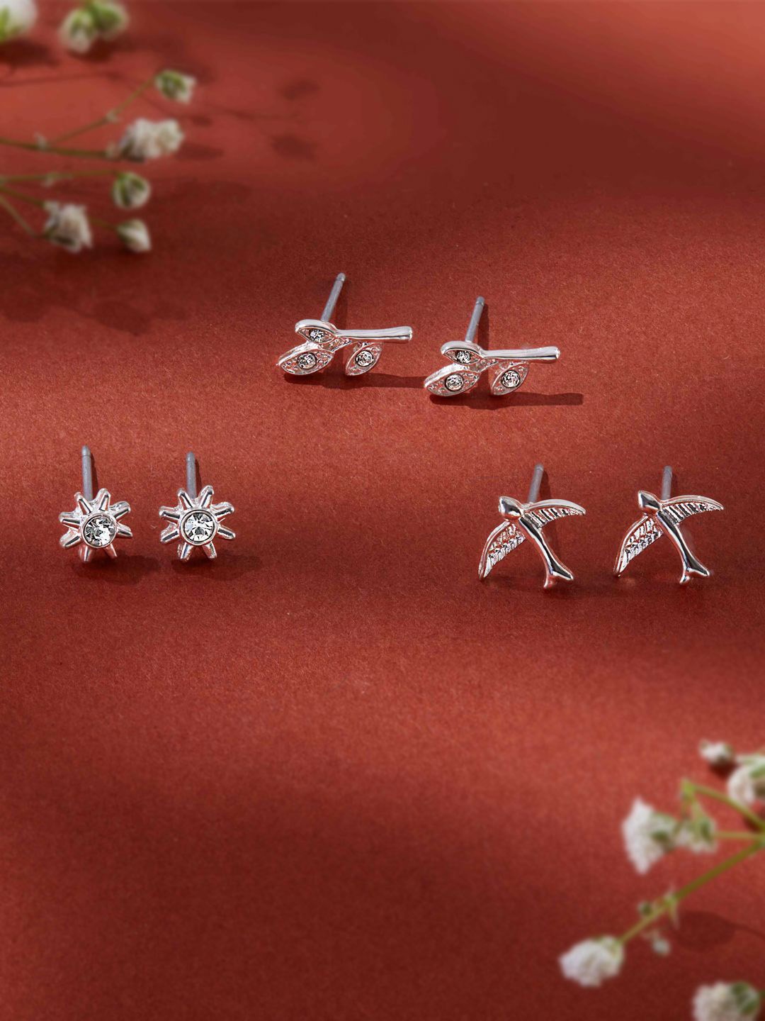 

Accessorize Geometric Studs Earrings, Silver