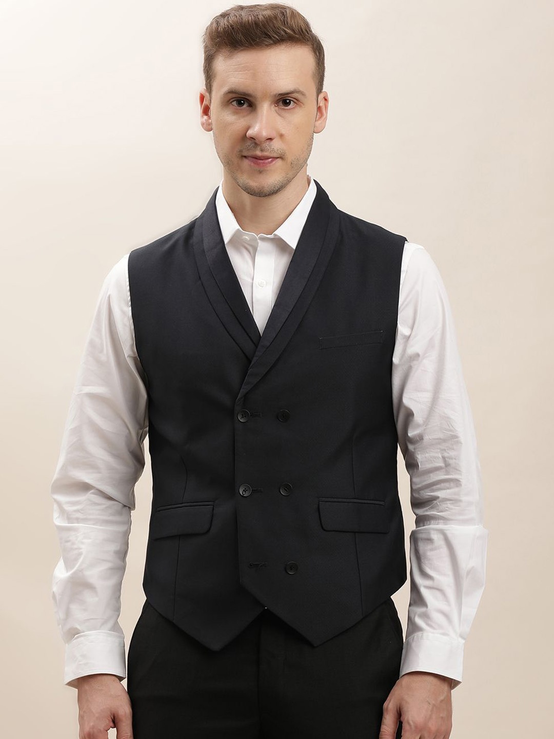 

Turtle V Neck Waistcoat, Black