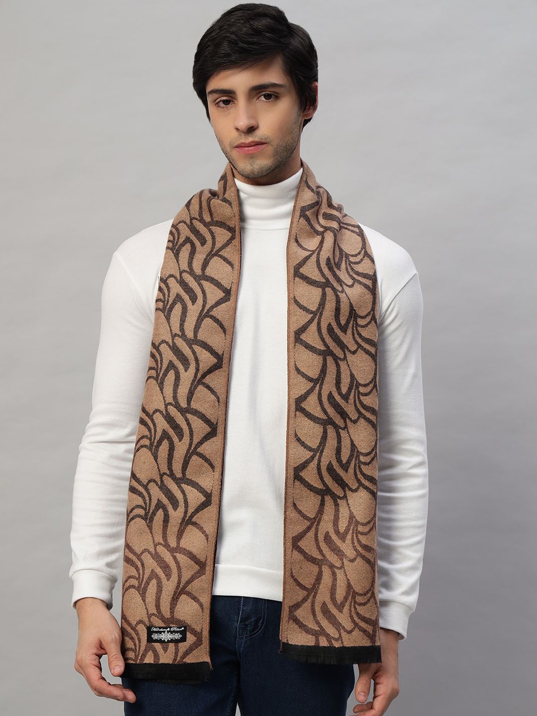

HANDICRAFT PALACE Men Reversible Wool Mufflers, Brown