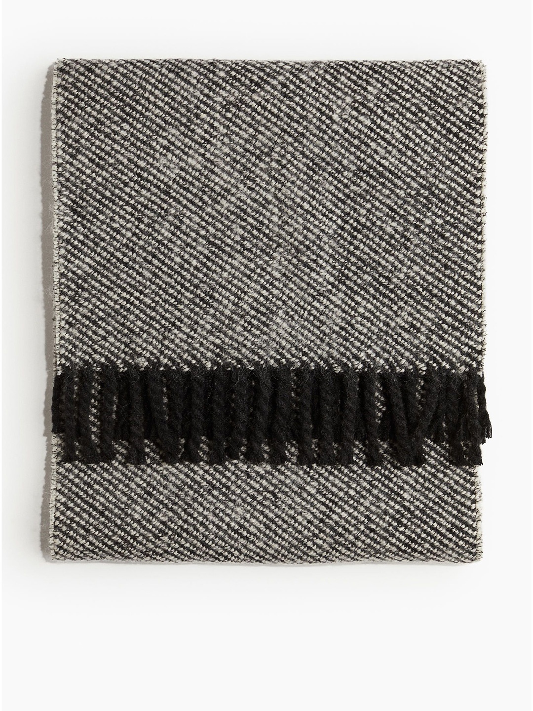 

H&M Men Scarf With Fringes, Black