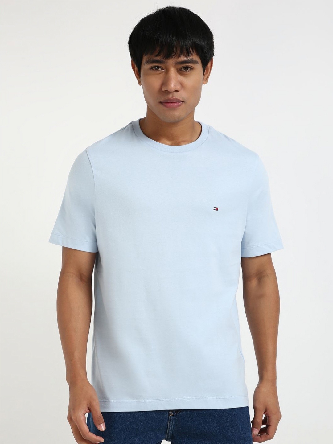 

Tommy Hilfiger Men Solid Round Neck Cotton T-shirt, Blue