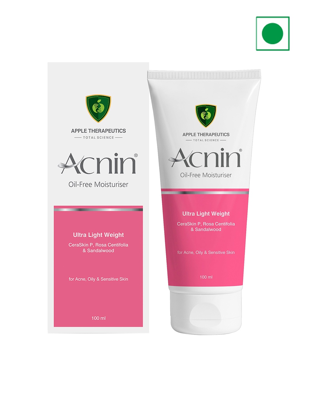 

Apple Therapeutics Acnin Ceramide Oil-Free Moisturizer With SPF- 100 ml, Pink