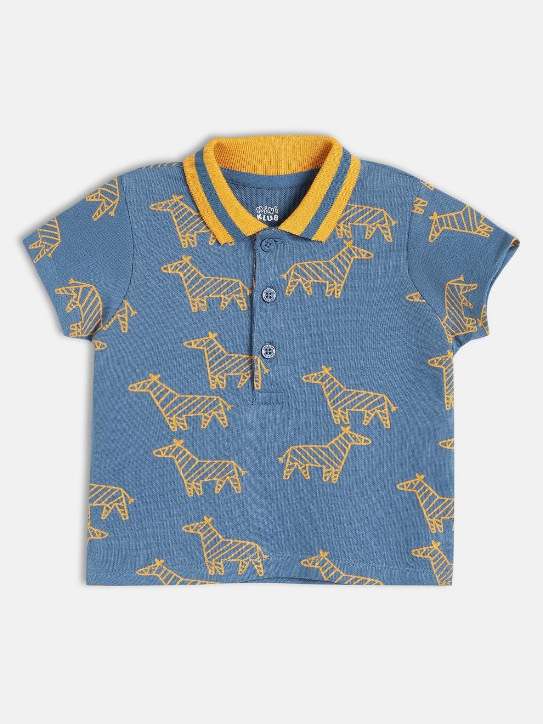 

MINI KLUB Boys Printed Polo Collar Applique T-shirt, Blue