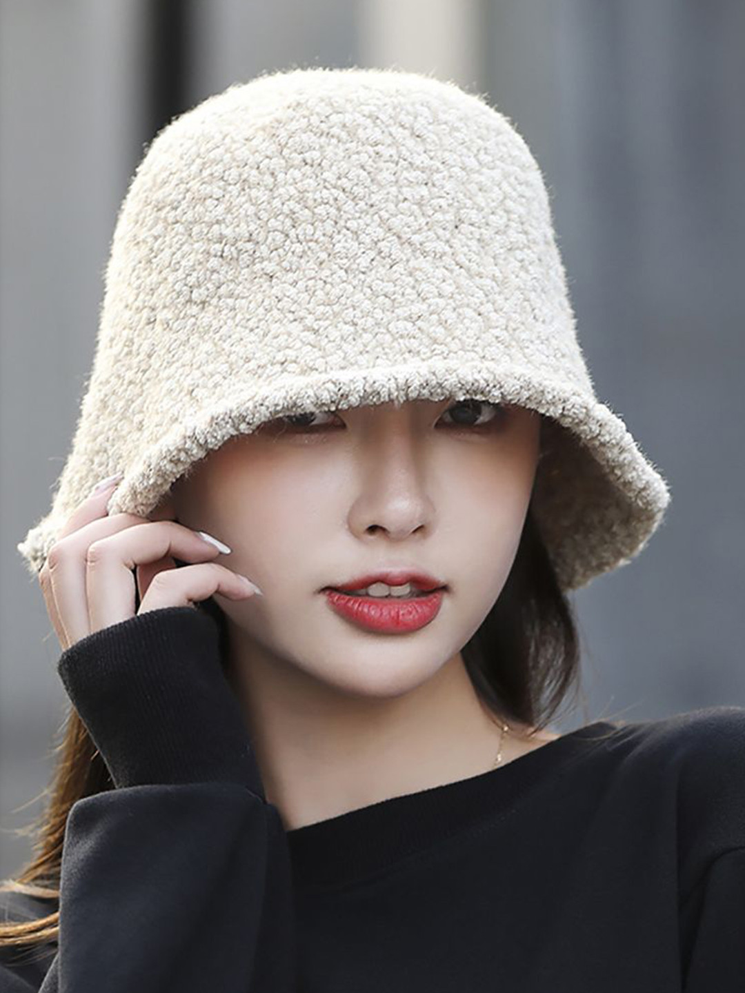 

StyleCast x Revolte Women Self Design Beanie, Cream