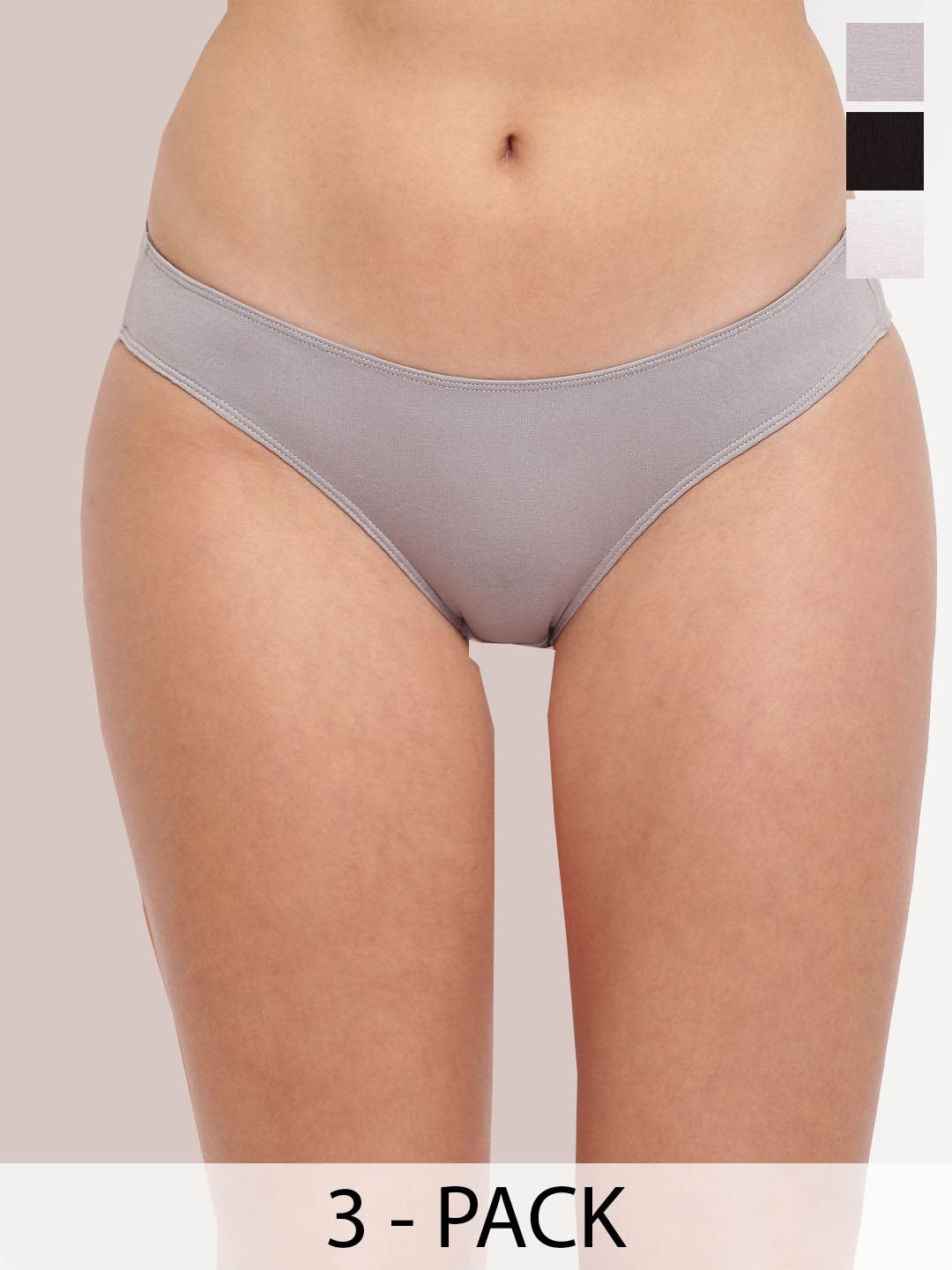 

La Intimo Women Pack Of 3 Low-Rise Bikini Briefs, Black