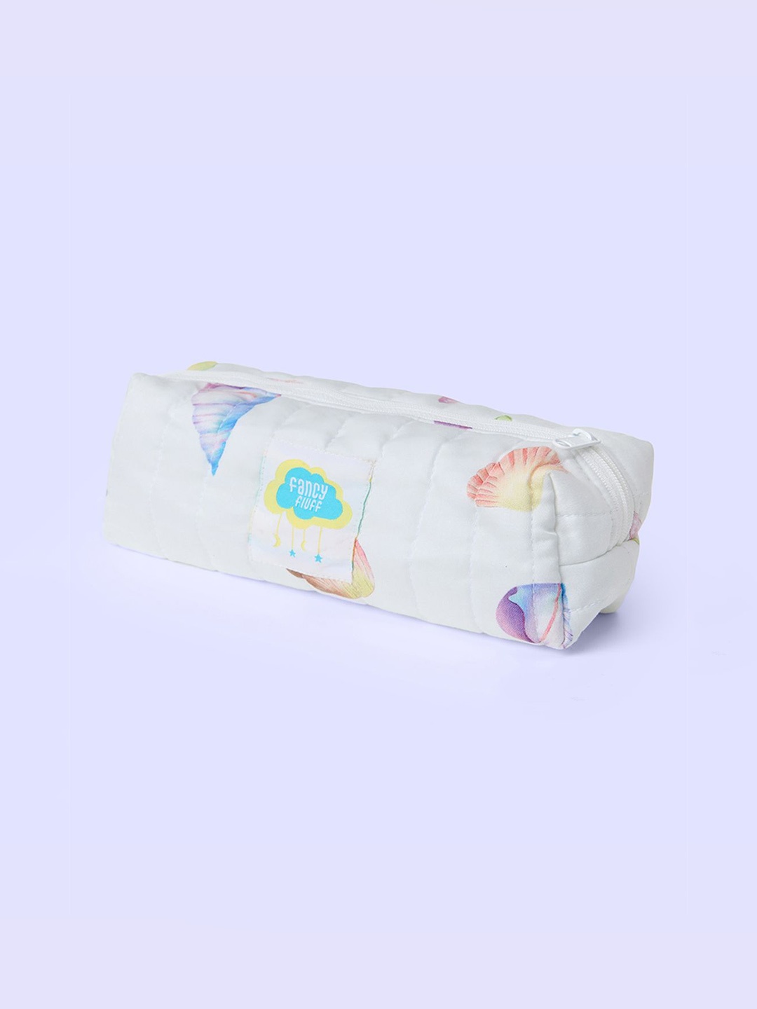 

Fancy Fluff Unisex Beige & Yellow Printed Travel Pouch