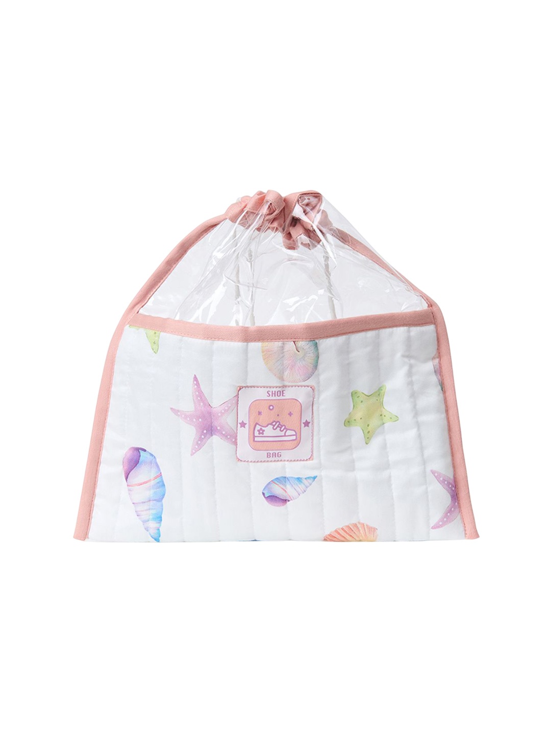 

Fancy Fluff Girls Sea Fantasy Printed Organic Shoe Bag, White