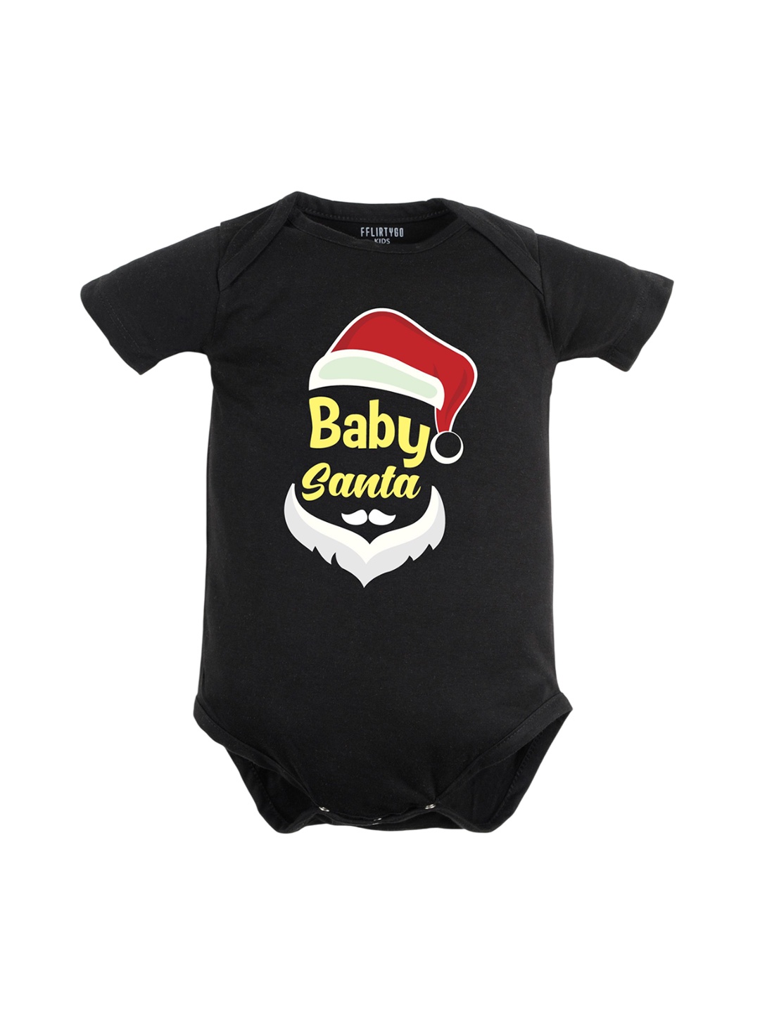 

FFLIRTYGO Infants Printed Cotton Bodysuit, Black