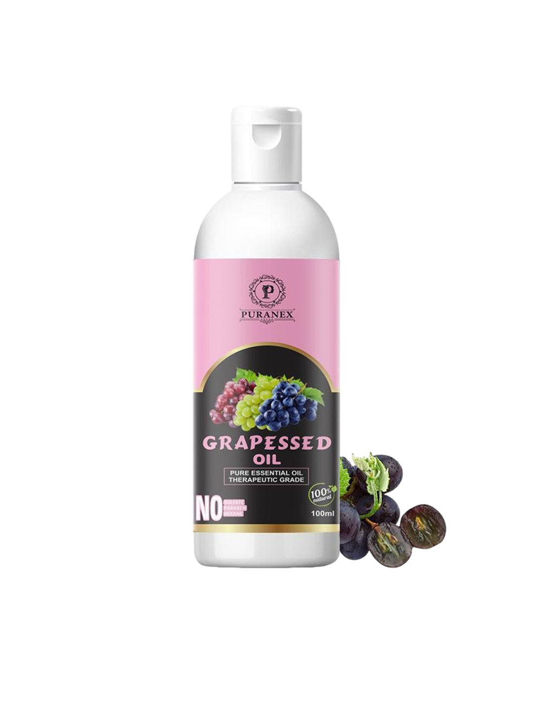 

Puranex Pure & Natural Grapeseed Hair Oil For Strong & Shiny Hair- 100 ml, Transparent