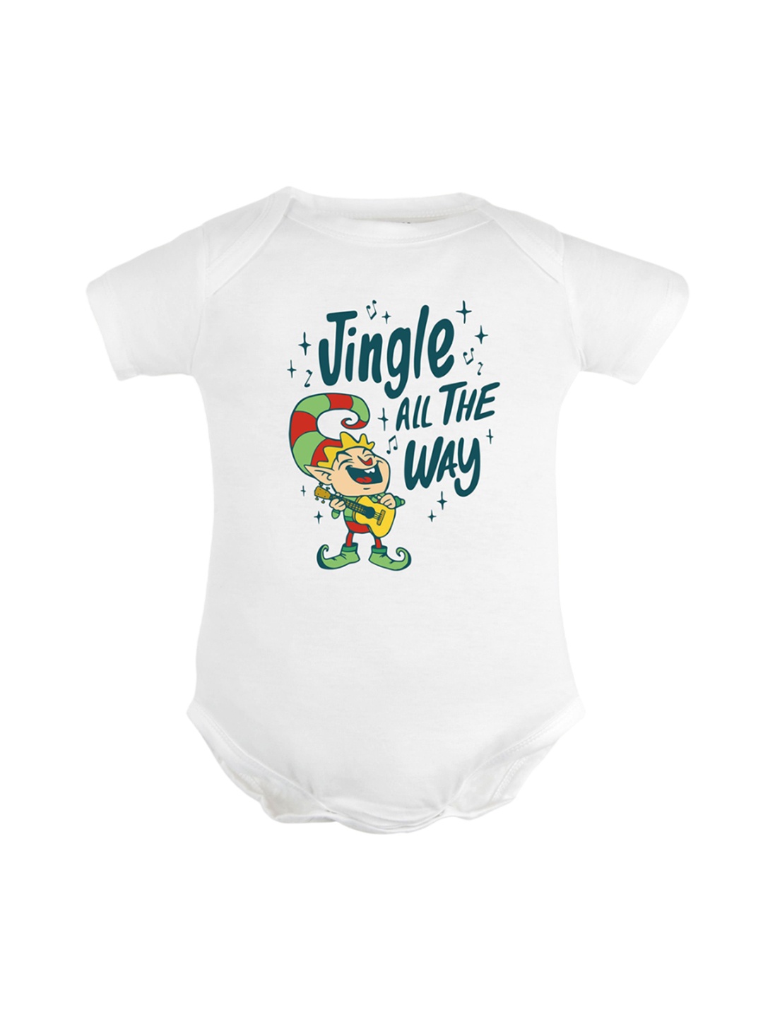 

FFLIRTYGO Infant Printed Pure Cotton Bodysuit, White