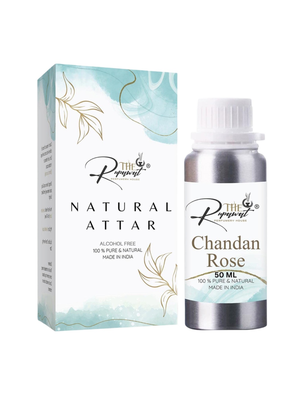 

THE RUPAWAT Perfumery House Chandan Rose Premium Natural & Pure Attar - 50 ml, Transparent