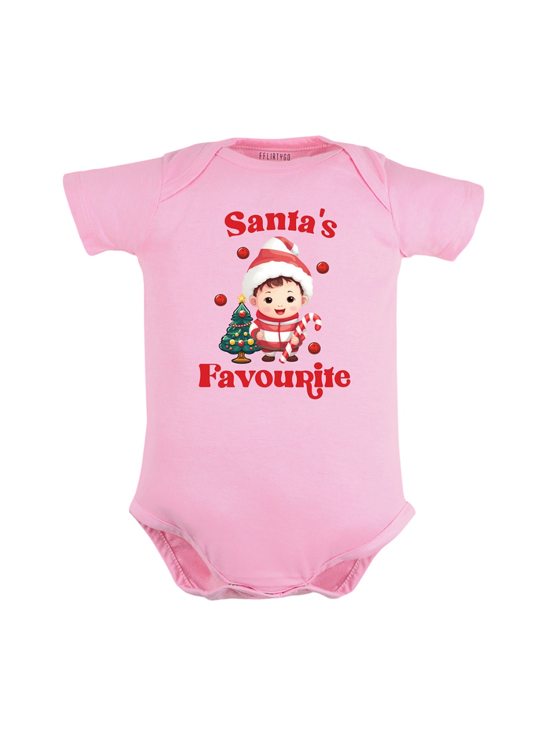 

FFLIRTYGO Infants Printed Pure Cotton Bodysuit, Pink