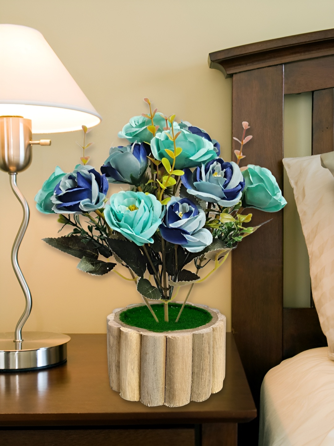 

ARTSY Blue 1 Pieces Artificial Flower With Pot