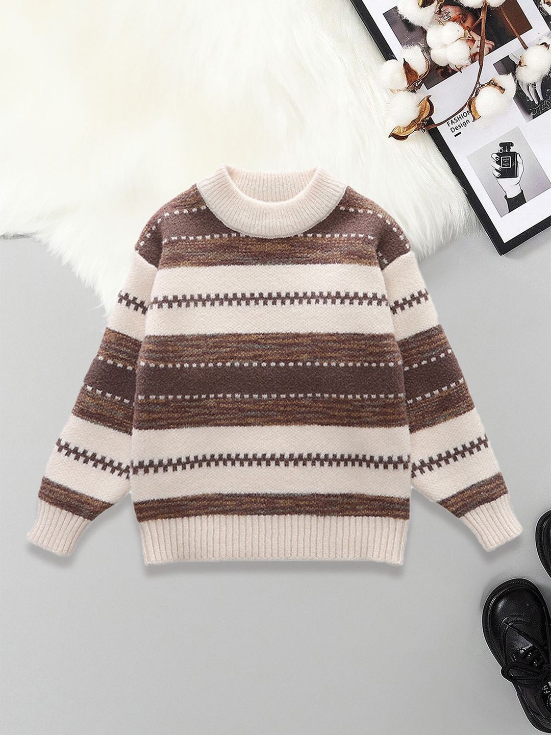 

FOREVER FRIDAY Boys Colourblocked Pullover Pullover Sweater, Brown