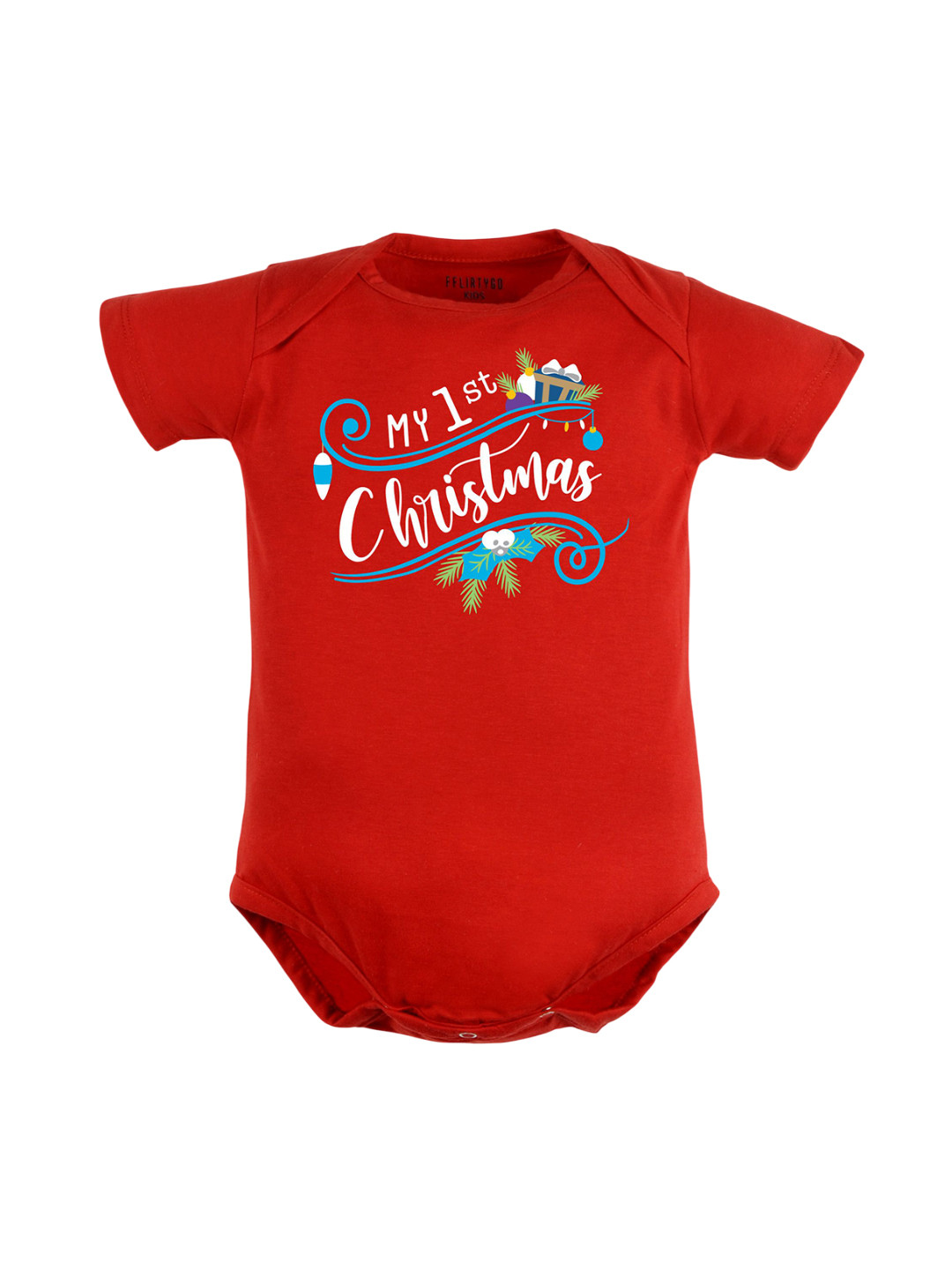 

FFLIRTYGO Infants Printed Pure Cotton Bodysuit, Red