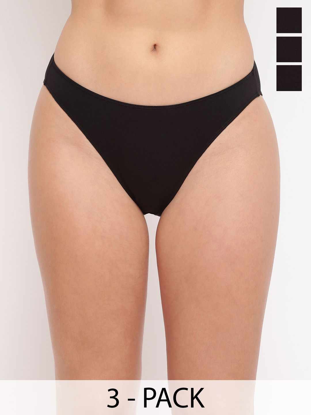 

La Intimo Women Pack of 3 Bikini Briefs, Black