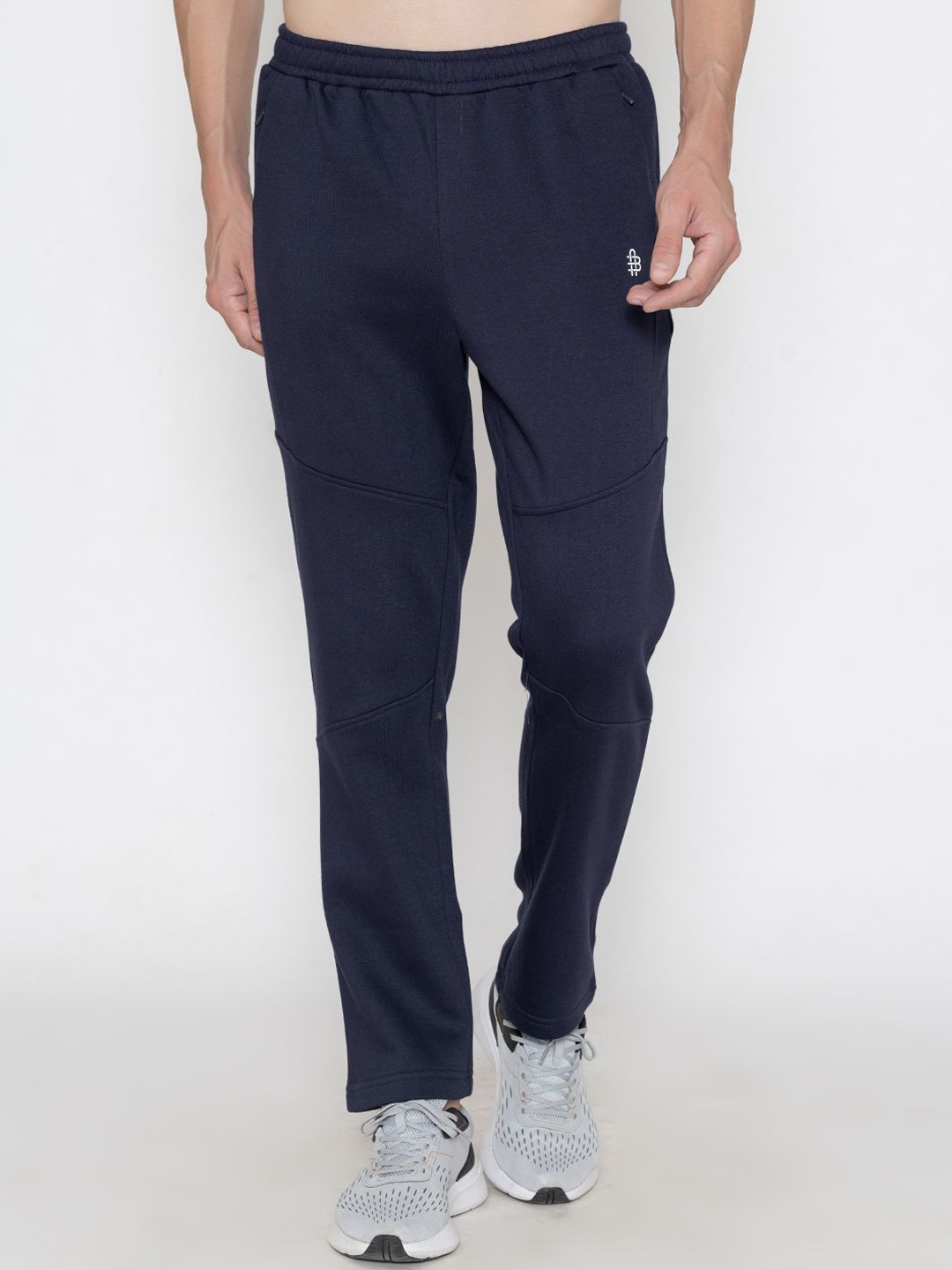 

Bonjour Men Regular Fit Mid-Rise Track Pants, Navy blue