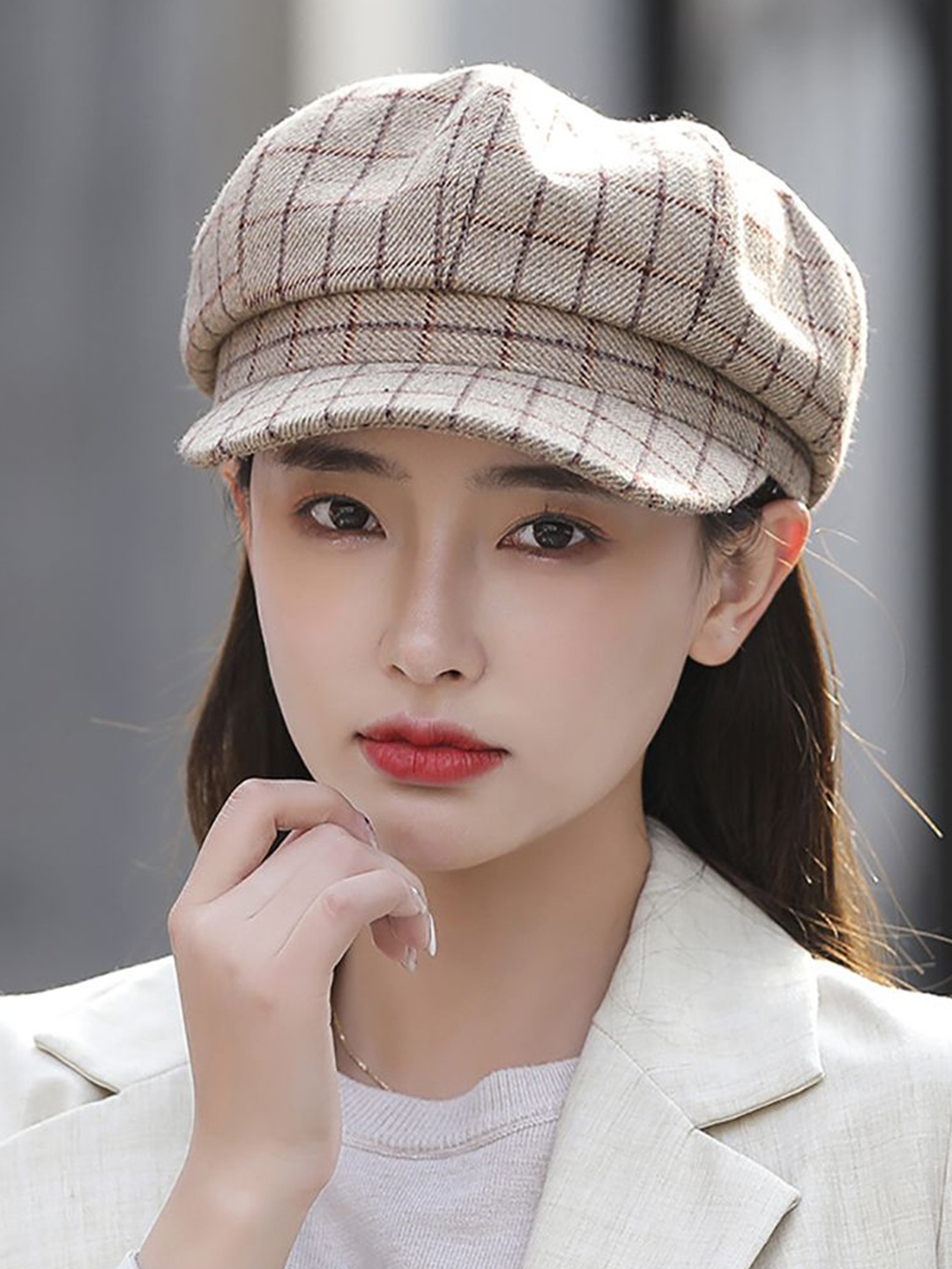 

StyleCast x Revolte Women Printed Ascot Cap, Khaki