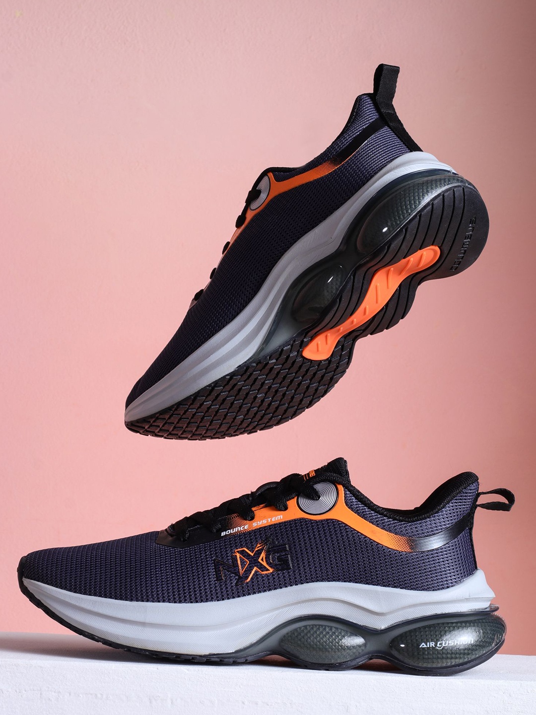 

Columbus Men Mesh Running Non-Marking Shoes, Navy blue