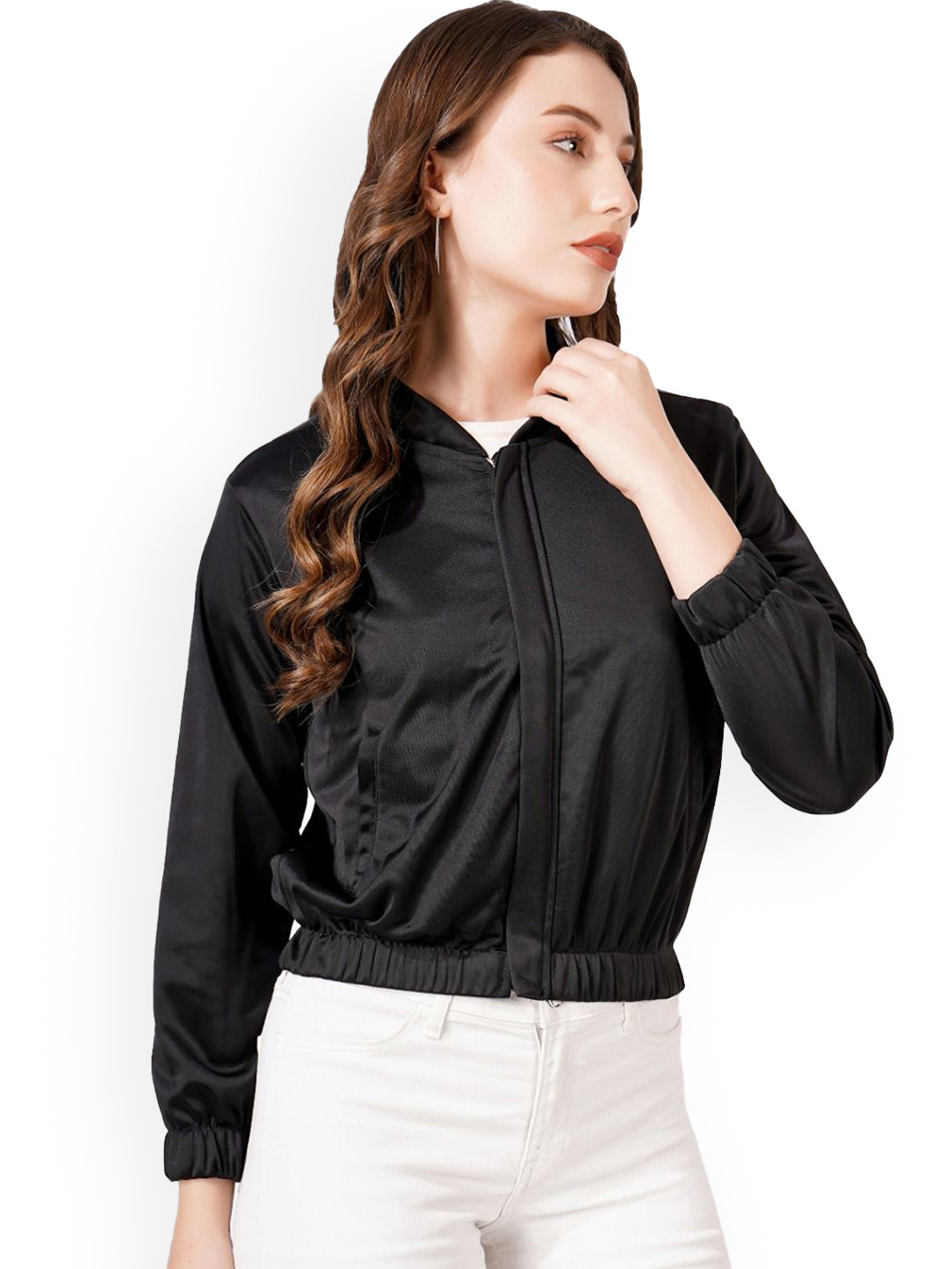 

BLUEFICUS Women Outdoor Bomber Jacket, Black